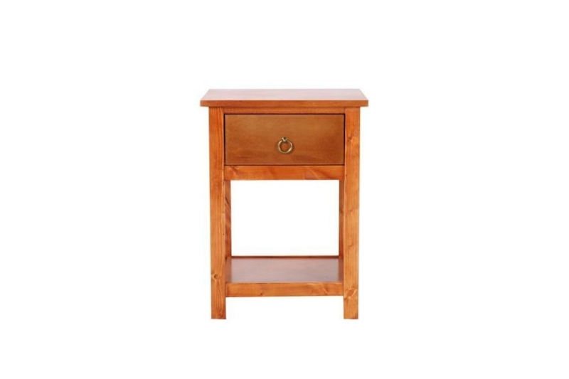 Picture of METRO Solid Pine Wood 1-Drawer Bedside Table (Caramel)