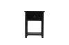 Picture of METRO Solid Pine Wood 1-Drawer Bedside Table (Black)