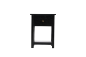 Picture of METRO Solid Pine Wood 1-Drawer Bedside Table (Black)