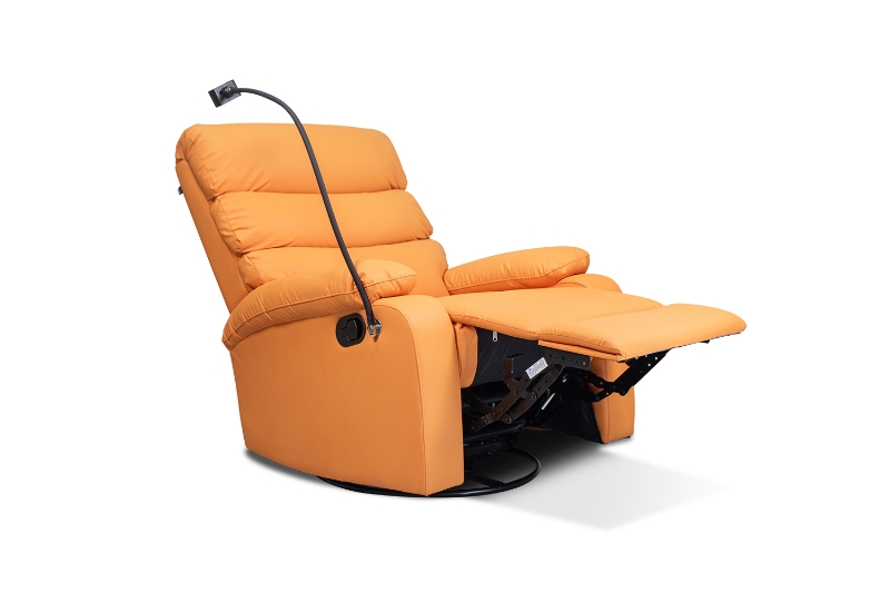 Picture of OLIVIO 360° Swivel Manual Recliner Lounge Chair with Mobile Holder (Orange)