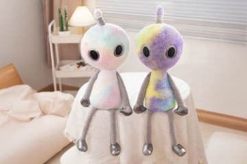 Picture of ALIEN Teddy Fabric Plush Cushion (Pink/Purple)