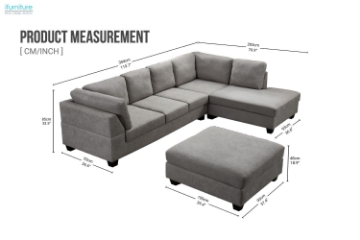 Picture of LIBERTY Fabric Sectional Sofa  (Light Grey)