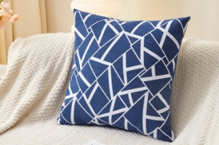 Picture of LINEISM Loop Yarn Cushion (17.7" x 17.7") - Blue