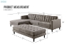 Picture of FRESNO Button-Tufted Fabric Sectional Sofa with Ottoman