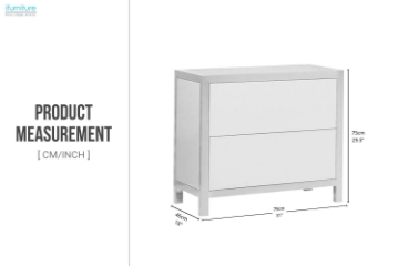 Picture of SKYVIEW 2-Drawer Steel Frame Nightstand (Silver)
