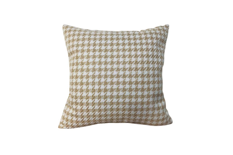 Picture of HOUNDSTOOTH Linen Cushion with Inner (17.7" x 17.7") - Beige