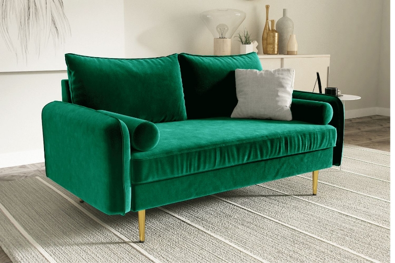 Picture of MARYJANET Velvet 2-Seater Loveseat (Green) 