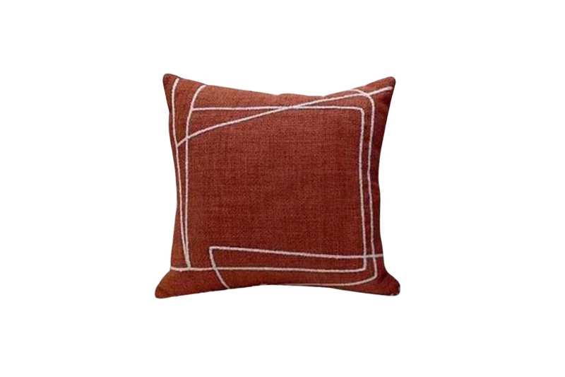 Picture of ABSTRACT STYLE Linen Cushion with Inner (17.7" x 17.7") - Orange