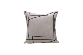 Picture of ABSTRACT STYLE Linen Cushion in Multiple Colors (17.7" x 17.7") - Beige