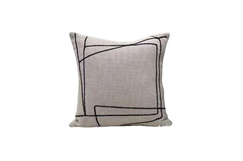 Picture of ABSTRACT STYLE Linen Cushion with Inner (17.7" x 17.7") - Beige