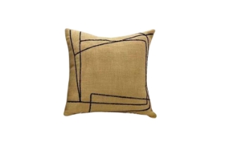 Picture of ABSTRACT STYLE Linen Cushion in Multiple Colors (17.7" x 17.7") - Yellow