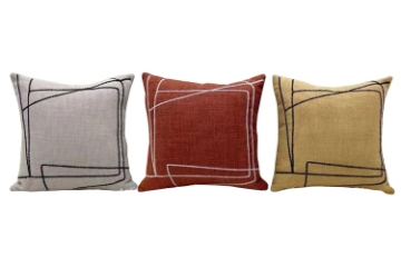 Picture of ABSTRACT STYLE Linen Cushion with Inner in Multiple Colors (17.7" x 17.7")