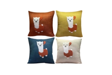 Picture of ALPACA EMBROIDERY Linen Cushion in Multiple Colors (17.7" x 17.7")