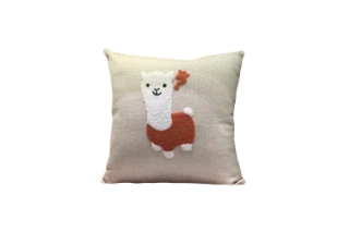 Picture of ALPACA EMBROIDERY Linen Cushion in Multiple Colors (17.7" x 17.7") - Beige