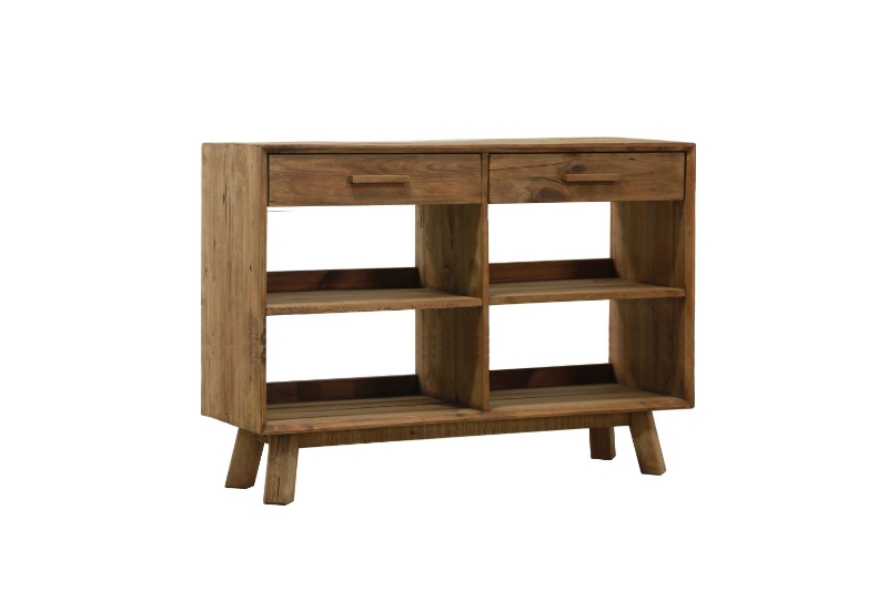 Picture of HOMER 100% Reclaimed Pine Wood 2-Drawer Chest with Shelves