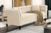 Picture of JERILYN Chesterfield Flared Arm Velvet 3-Seater Sofa (Beige)