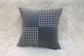 Picture of SQUARE Houndstooth Cushion with Inner (17.7" x 17.7") - Grey