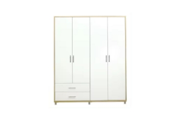 Picture of DUBLIN 4-Door 2-Drawer Wardrobe (White + Oak Color) 