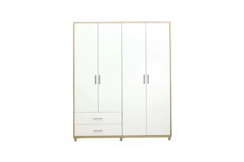 Picture of DUBLIN 4-Door 2-Drawer Wardrobe (White + Oak Color) 