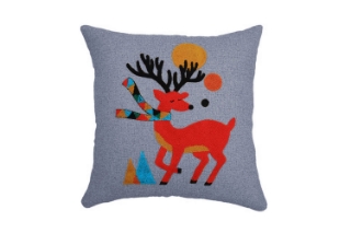 Picture of EMBROIDERY Linen Cushion (17.7" x 17.7") - Red Deer