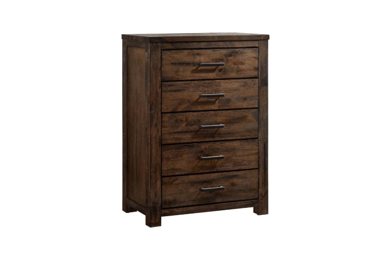 Picture of VENTURA 5-Drawer Solid Wood Chest (Oak Brown)