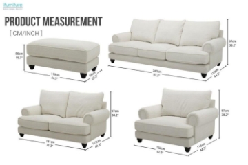 Picture of BALVINO Feather-Filled Fabric Sofa Range with Ottoman