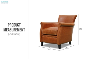 Picture of ALANA 100% Genuine Silky Aniline Leather Club Chair/Sofa Chair