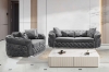 Picture of PIEDMONT Chesterfield Velvet Sofa Range (Grey) - Loveseat+Sofa Set