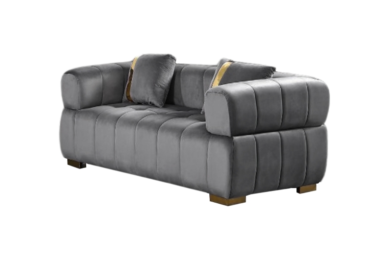 Picture of VEGAS Chesterfield Velvet 2 Seater Sofa (Grey) 
