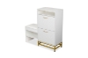 Picture of ZAKI 2-Drawer Shoe Storage Cabinet with Cushioned Seat & LED Lighting