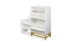 Picture of ZAKI 2-Drawer Shoe Storage Cabinet with Cushioned Seat & LED Lighting