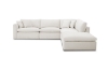 Picture of SKYLAR Feather-Filled Chaise Facing Right Sectional Modular Fabric Sofa (Cream)
