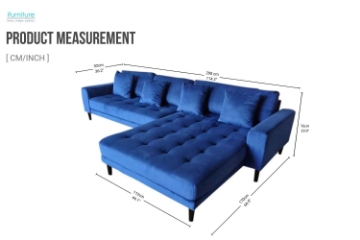 Picture of SAVOY Velvet Facing Right Sectional Sofa