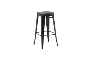 Picture of TOLIX Replica Bar Stool  Rustic Elm Seat *6 colors - Black-29.5 Inches