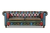 Picture of WILLIFORD Chesterfield Top Grain Patchwork Leather (Multicolor) -3-Seater (Sofa)