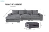 Picture of WINSTON Corduroy Modular Sectional Sofa with Ottoman (Grey)