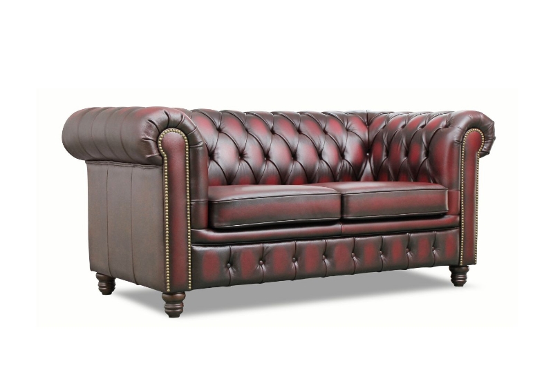 Picture of WILLIFORD 100% Genuine Leather Chesterfield Sofa Range (Maroon) - Loveseat