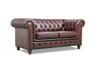 Picture of WILLIFORD Chesterfield Top Grain Leather (Maroon) - 2 Seater (Loveseat)