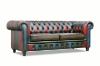 Picture of WILLIFORD Chesterfield Top Grain Patchwork Leather (Multicolor) - Loveseat + Sofa Set