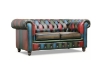 Picture of WILLIFORD Chesterfield Top Grain Patchwork Leather (Multicolor) - Loveseat + Sofa Set