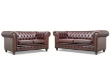Picture of WILLIFORD 100% Genuine Leather Chesterfield Sofa Range (Maroon) - Loveseat + Sofa Set