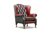 Picture of WILLIFORD 100% Genuine Leather Chesterfield High Back Wing Patchwork Chair (Multicolor)