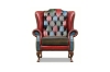 Picture of WILLIFORD 100% Genuine Leather Chesterfield High Back Wing Patchwork Armchair/Sofa Chair (Multicolor)