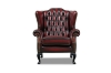 Picture of WILLIFORD 100% Genuine Leather Chesterfield High Back Wing Chair (Maroon)