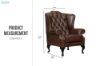 Picture of WILLIFORD Chesterfield Top Grain Leather High Back Wing Chair (Tobacco)