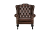 Picture of WILLIFORD Chesterfield Top Grain Leather High Back Wing Chair (Tobacco)