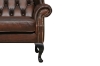 Picture of WILLIFORD 100% Genuine Leather Chesterfield High Back Wing Armchalr/Sofa Chair (Tobacco)