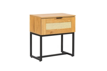 Picture of SAILOR 1-Drawer Bedside Table with Rattan (Oak)