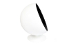 Picture of REPLICA Fiber Glass & Cashmere BALL Chair (White Shell with Black Cashmere Interior)