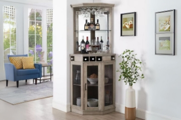 Picture of HAAKEN Corner Bar Buffet & Hutch (Gray)